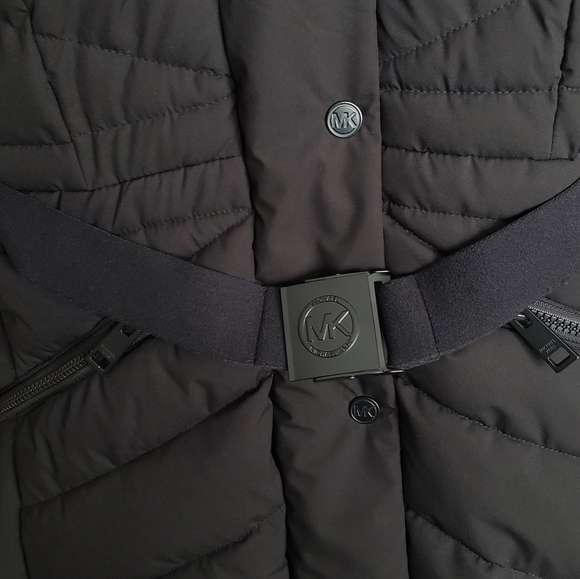 MICHAEL MICHAEL KORS Plus Size Belted Faux-Fur-Trim Hooded Puffer Coat, Size XXL - Picture 12 of 16